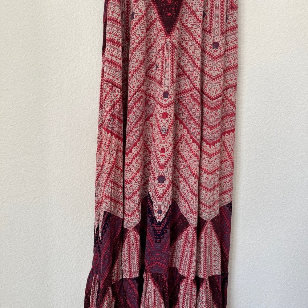 Free People Geometric Tribal Print Lace Up Back Maxi Dress - Picture 10 of 12